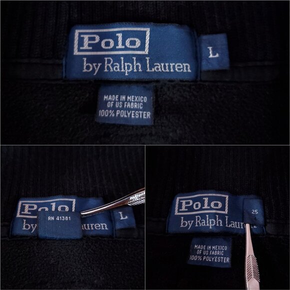 Vintage Polo by Ralph Lauren Mens Large 1/4 Zip Fleece Pullover RL Crest PRL - Picture 10 of 13
